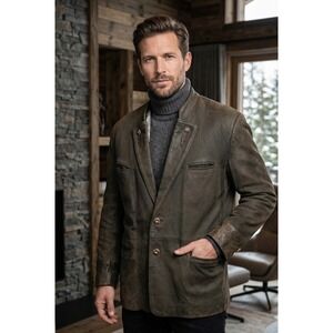 Alphorn Trachtenmode Men's Genuine Leather Alpine Jacket Size 28 Pockets Outdoor